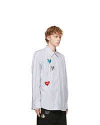 Doublet White And Blue Stripe Happy Balloons Shirt