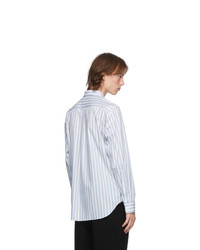 Comme des Garcons Homme Deux White And Blue Stripe Shirt