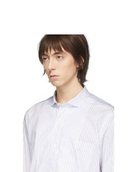 Junya Watanabe White And Blue Striped Shirt