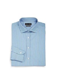 White and Blue Vertical Striped Shirt
