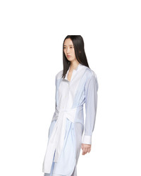 Loewe Blue And White Striped Shirt Dress