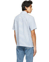 Harmony Blue Striped Christophe Short Sleeve Shirt