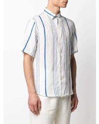 PENINSULA SWIMWEA R Vertical Striped Turn Up Sleeve Shirt