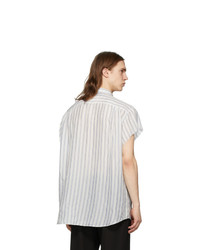 Maison Margiela White And Blue Striped Shirt
