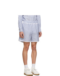 Daniel W. Fletcher Blue And White Striped Oxford Shorts