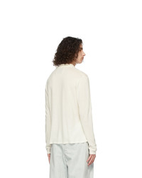 King and Tuckfield Off White Wool Striped Knit Shirt