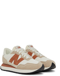 New Balance Taupe Orange 237v1 Sneakers