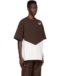 Jil Sander Brown Off White Graphic T Shirt