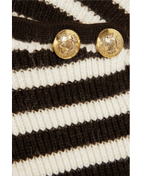 Bouchra Jarrar Striped Wool And Alpaca Blend Sweater