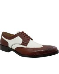 White and Brown Leather Brogues