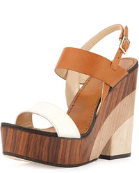 White and Brown Leather Sandals