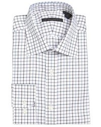 Details about  / Slim Fit Black Glen Plaid With White Windowpane Spread Collar Cotton Dress Shirt