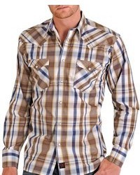 Panhandle Slim 90 Proof Ombre Plaid Shirt Long Sleeve