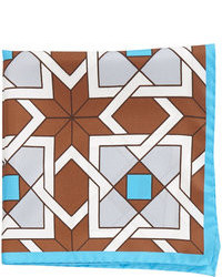 Barneys New York Geometric Print Pocket Square