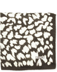 Tom Ford Animal Print Pocket Square Blackwhite
