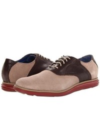 White and Brown Suede Oxford Shoes