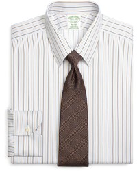 Brooks Brothers Non Iron Milano Fit Tonal Stripe Dress Shirt