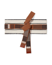 White and Brown Waist Belt