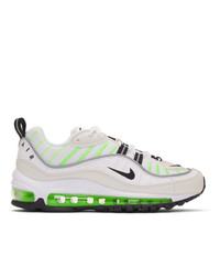 Nike White And Green Air Max 98 Sneakers