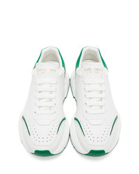 Dolce and Gabbana White And Green Daymaster Sneakers