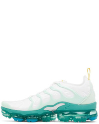 Nike White Green Vapormax Plus Sneakers