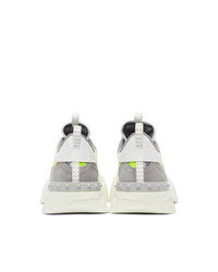 Valentino White And Green Garavani Camo Rockrunner Sneakers