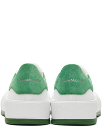 Alexander McQueen White Green Deck Plimsoll Sneakers