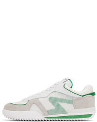 rag & bone White Green Retro Runner 20 Sneakers