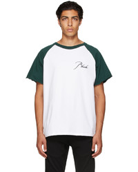 Rhude Green White Raglan Logo T Shirt