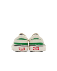 Vans Green And White Striped Classic 98 Dx Slip On Sneakers