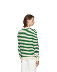 Acne Studios Green And White Breton Stripe Sweater