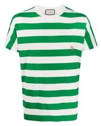 Gucci Embroidered Striped T Shirt