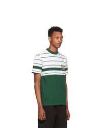 Aimé Leon Dore Green And White Embroidered Stripe T Shirt