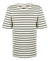 Jil Sander Horizontal Stripe Crew Neck T Shirt
