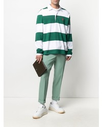 Ami Paris Horizontal Stripe Polo Shirt