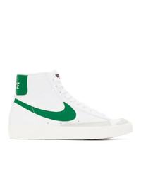 Nike White And Green Blazer Mid 77 Vintage Sneakers