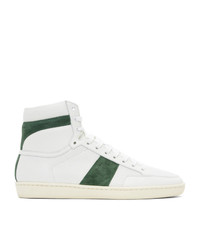 Saint Laurent White And Green Court Classic Sl10h Sneakers