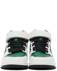 BAPE White Green Block Sta Hi Sneakers