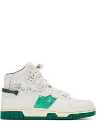 Acne Studios White Green High Top Sneakers