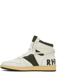 Rhude White Green Rhecess Hi Sneakers