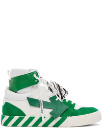 Off-White White Green Vulcanized High Sneakers