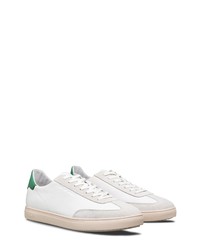 Clae Deane Sneaker In White Leather Pine Green At Nordstrom