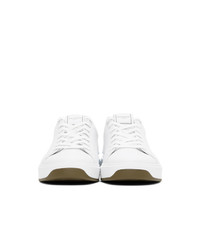 Balmain White And Green B Court Sneakers