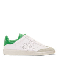 Isabel Marant White And Green Bryce Sneakers