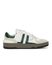 Lanvin White And Green Clay Low Top Sneakers