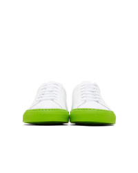 Common Projects White And Green Original Achilles Low Sneakers