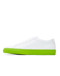 Common Projects White And Green Original Achilles Low Sneakers