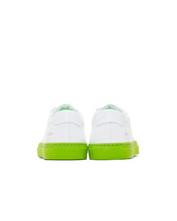 Common Projects White And Green Original Achilles Low Sneakers