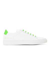 Common Projects White And Green Original Achilles Retro Low Sneakers