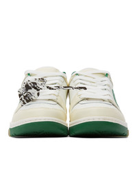 Off-White White And Green Out Of Office Sneakers